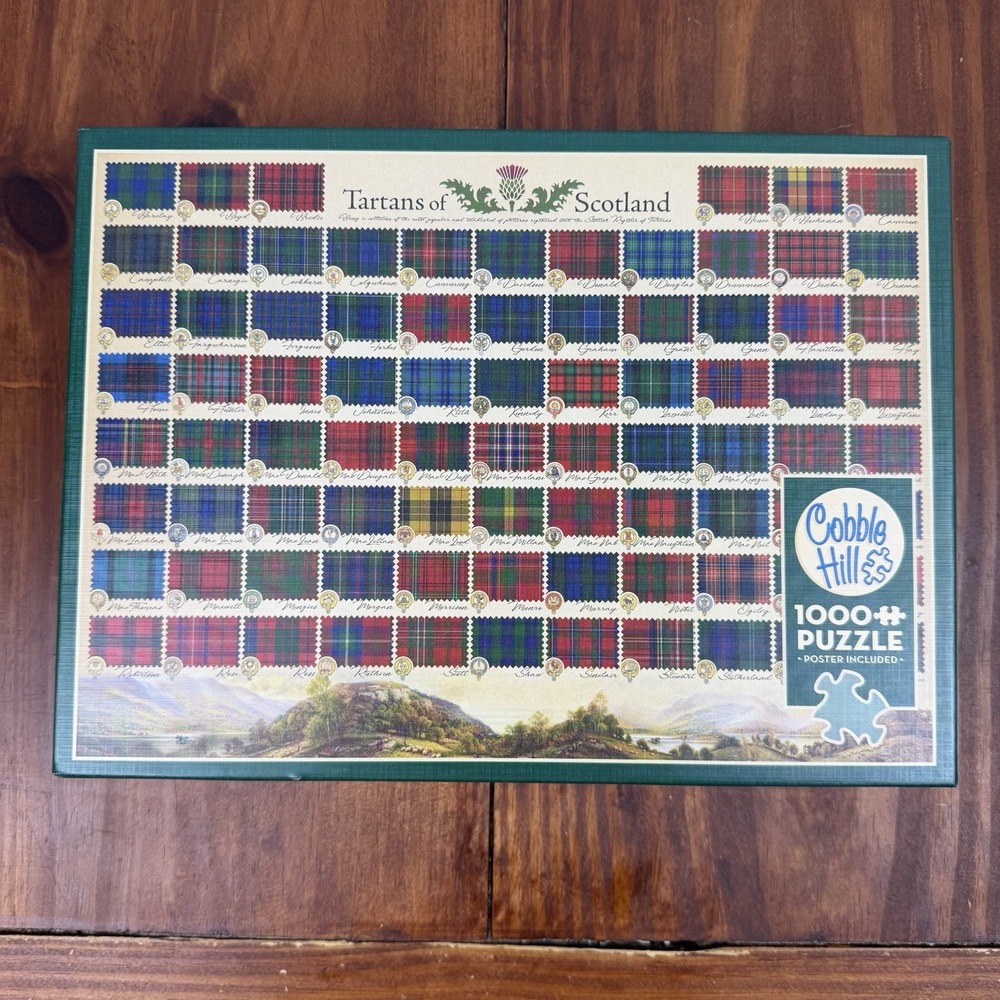 Cobble Hill Tartans of Scotland Montage 1000 piece Jigsaw Puzzle & Poster - NEW